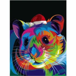 Malen Nach Zahlen Maus In Regenbogenfarben Tierkunst