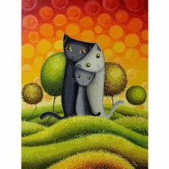 Malen Nach Zahlen Katzen Im Garten Tierkunst
