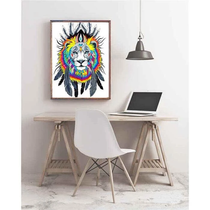 Malen Nach Zahlen Löwe Indianer Tierkunst 2 Malen Nach Zahlen Löwe Indianer Tierkunst - Image 2