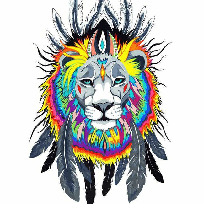 Malen Nach Zahlen Löwe Indianer Tierkunst 1 Malen Nach Zahlen Löwe Indianer Tierkunst
