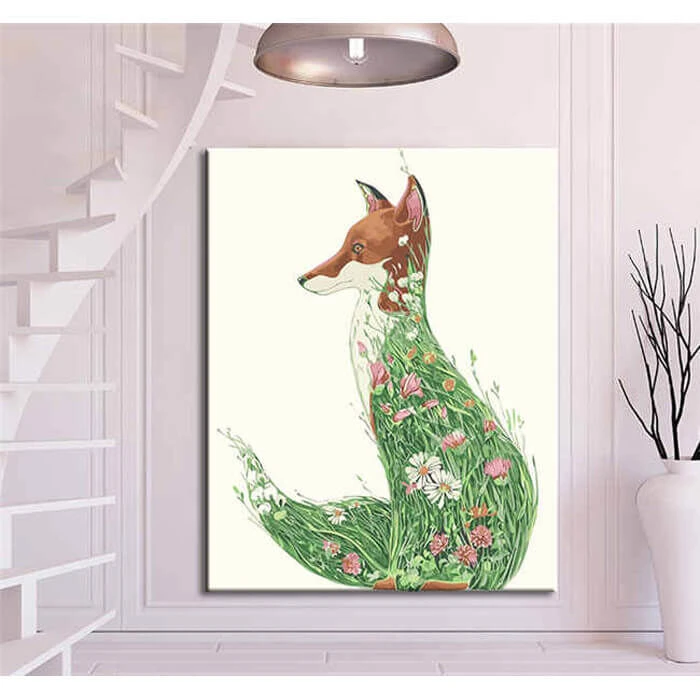 Malen Nach Zahlen Bunter Fuchs Im Grünen Blumenkleid 2 Malen Nach Zahlen Bunter Fuchs Im Grünen Blumenkleid - Image 2